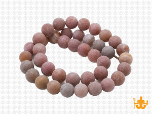 8mm Matte Brown Banded Agate Round Beads 15.5" dyed [8f25m]