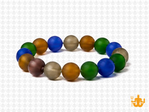10mm Mix Matte Quartz Elastic Bracelet 7.5" synthetic [b4s13]