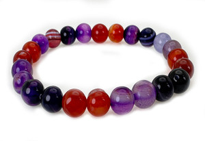 10mm Mix Agate Elastic Bracelet 7.5" dyed [b4s28]