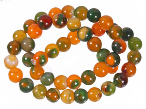 8mm Fusion Banded Agate Round Beads 15.5" dyed [8f28]