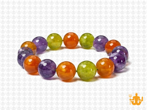 10mm Mix Jade Elastic Bracelet 7.5" dyed [b4s7]