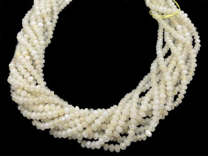 4mm Aragonite Jade Faceted Rondelle Beads 15.5" natural [sc1b40]