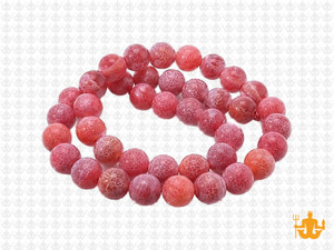 8mm Red Spider Agate Round Beads 15.5" heated [8f31r]