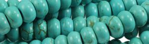 8mm Blue Turquoise Rondelle Beads t533b 15.5" [v0597f]