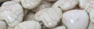 20mm White Turquoise Heart Beads t442w 15.5" [v0655]