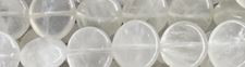 15mm Snow Quartz Puff Coin Beads 15.5" [v0705]