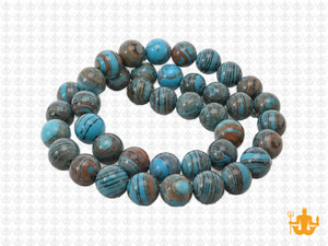 8mm Matte Turquoise Malachite round Beads 15.5" synthetic [8r49tm]