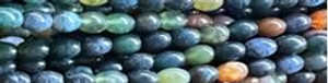 6x9mm Moss Agate Rice Beads 15.5" [v1204]