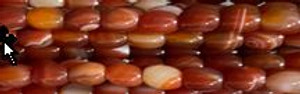 6x9mm Red Banded Agate Rice Beads a216a 15.5" [v1222]