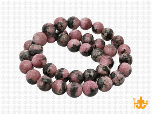 8mm Matte Rhodonite with Matrix Round Beads 15.5" natural [8r14m]