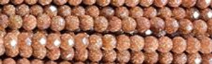 8mm Goldstone synthetic Faceted Round Beads 15.5" [v1442]