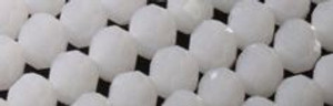 8mm White Obsidian Faceted Round Beads 15.5" [v1485]