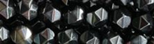 8mm Black Agate Faceted Hexagon Beads 15.5" [v1505]