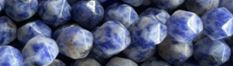 8mm Denim Lapis Faceted Hexagon Beads 15.5" [v1515]