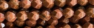 8mm Goldstone synthetic Faceted Hexagon Beads 15.5" [v1583]