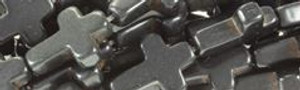 12x16mm Black Magnesite Cross Beads t355k 15.5" [v2098q]
