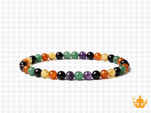 4mm Carnelian, Onyx  & Jade Bracelet 7.5" [b1x72]