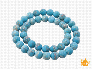 8mm Matte Blue Sea Sediment Round Beads 15.5" dyed [8r55bm]
