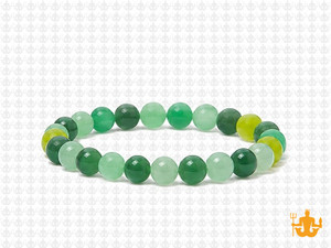 6mm Aventurine & Olivine Jade Bracelet 7.5" [b2x58]