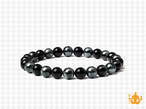 6mm Onyx & Hematite Bracelet 7.5" [b2x60]