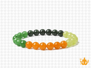 6mm Carnelian, Onyx  & Jade Bracelet 7.5" [b2x70]