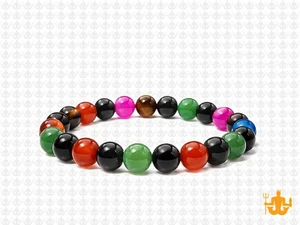 6mm Mix Stripe Agate Bracelet 7.5" [b2x75]
