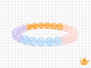 8mm Carnelian, Rose Quartz  & Jade Bracelet 7.5" [b3x55]
