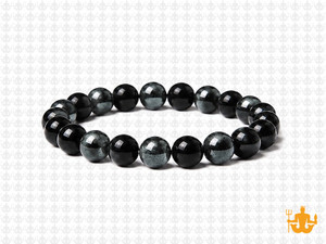 8mm Onyx & Hematite Bracelet 7.5" [b3x60]