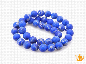 8mm Matte Lapis Sea Sediment Round Beads 15.5" dyed [8r55lm]