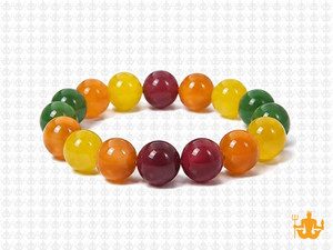 10mm Carnelian  & Jade Bracelet 7.5" [b4x69]