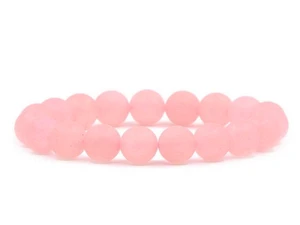 8mm Matte Rose Quartz Elastic Bracelet 7.5" [b3b1am]