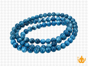 4mm Blue Apatite Round Beads 15.5", Natural [4m8]