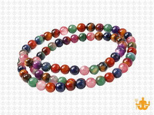 4mm 7 Chakra Round Beads 15.5", Natural [4m53]