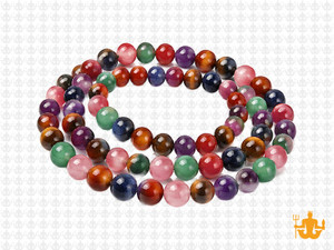 6mm 7 Chakra Round Beads 15.5", Natural [6m53]