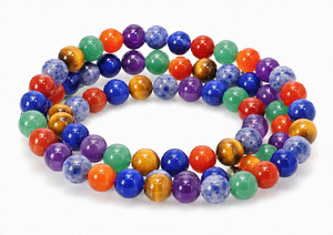 6mm 7 Chakra Round Beads 15.5", Natural [6m56]