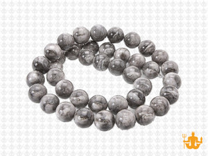 8mm Silver Lace Agate Round Beads 15.5" natural [8r69]