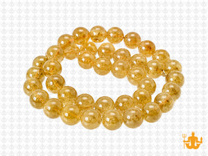 8mm Golden Rutilated Round Beads 15.5", Natural [8m7]