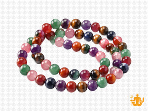 8mm 7 Chakra Round Beads 15.5", Natural [8m53]