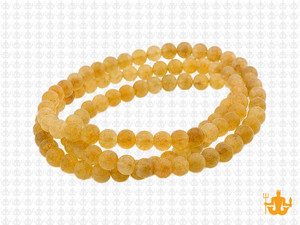 4mm Matte Golden Rutilated Round Beads 15.5", Natural [4m7m]