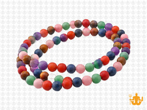 4mm Matte 7 Chakra Round Beads 15.5", Natural [4m54m]