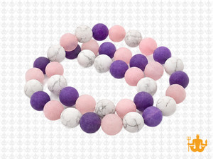 8mm Matte Amethyst, howlite, Rose Quartz Round Beads 15.5", Natural [8x91m]