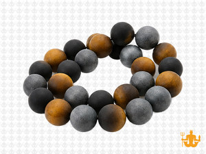 10mm Matte Tiger Eye, Onyx, Hematite Round Beads 15.5", Natural [10x90m]