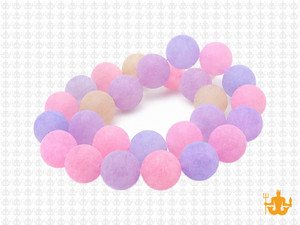 10mm Matte Mixing Jade & Quartz Round Beads 15.5", dyed [10x94m]