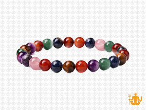 6mm 7 Chakra Bracelet 7.5", Natural [b2m53]