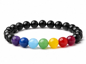 6mm 7 Chakra Bracelet 7.5", Natural [b2m50]