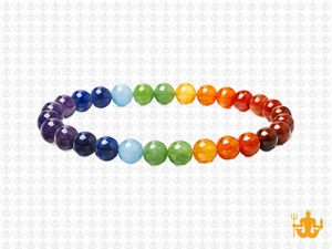 4mm 7 Chakra Bracelet 7.5", Natural [b1m55]