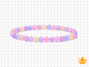 4mm Mixing Jade & Quartz Bracelet 7.5", dyed [b1x94]