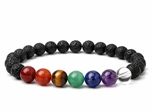 4mm7 Chakra Bracelet 7.5", Natural [b1m52]