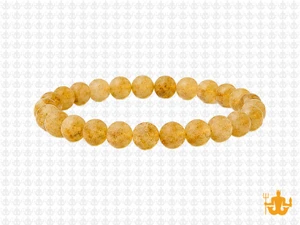 6mm Matte Golden Rutilated Bracelet 7.5", Natural [b2m7m]