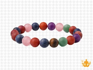 8mm Matte 7 Chakra Bracelet 7.5", Natural [b3m53m]